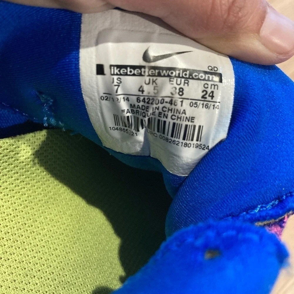 Nike Free 4.0 Flyknit V4 Hyper Cobalt Blue Pink Running Athletic Sport Shoe Cool